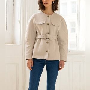 Women's Beige Belted Jacket From Pixie Market, XS